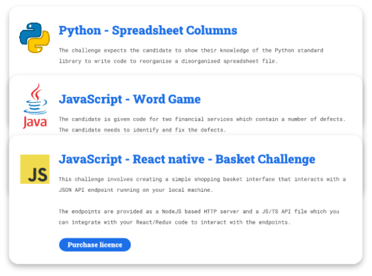 Geektastic's different code challenges